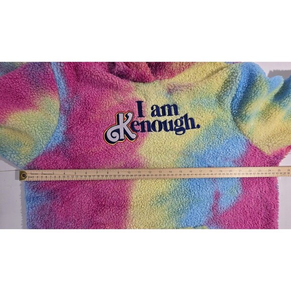 Mattel Barbie Movie "I am Kenough" Rainbow Tie Dye Sherpa Hoodie Unisex Size XL - Picture 9 of 15